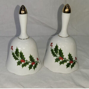 2 pack Vintage Ceramic Christmas Bell